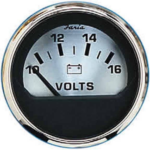 Faria 16023 Spun Silver Voltmeter