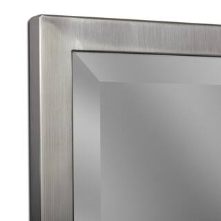 Deco Mirror 24 in. W x 30 in. H Framed Rectangular Beveled Edge Bathroom Vanity Mirror in Brush Nickel 8020