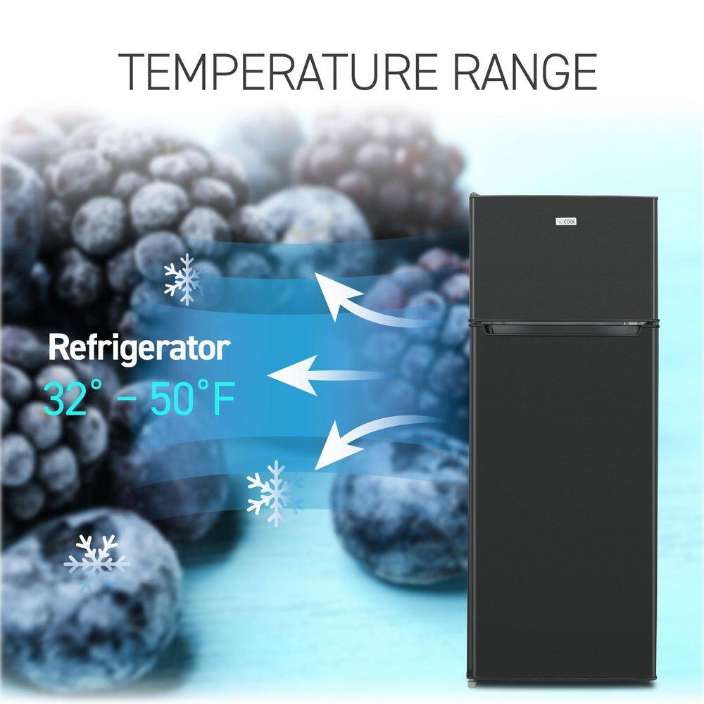 Commercial Cool 7.7 cu. ft. Top Freezer Refrigerator in Black CCR77LBB