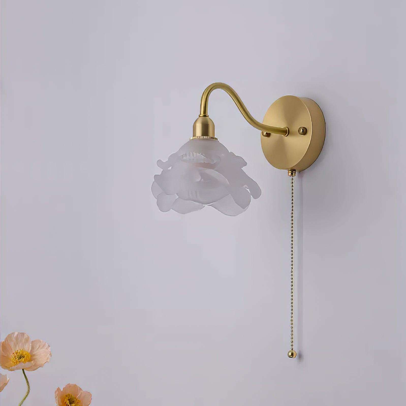 Rose Brass Wall Light