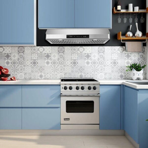 30'' Under Cabinet Stainless Steel Single Motor Range Hood with LED Screen Finger Touch Control