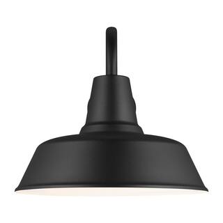 Generation Lighting Barn Light 1 Light Matte Black Modern Farmhouse Outdoor Medium Lantern Wall Sconce 8837401-12