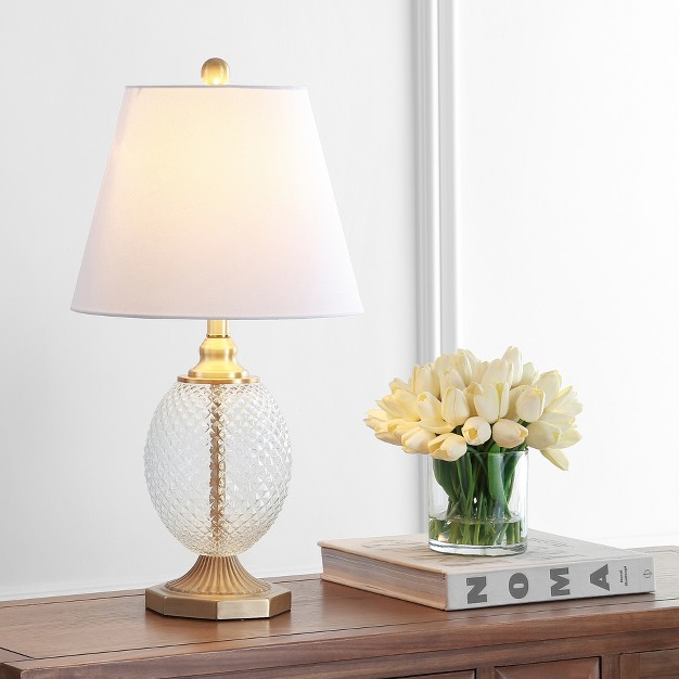 Kaiden Table Lamp Clear brass Gold Safavieh