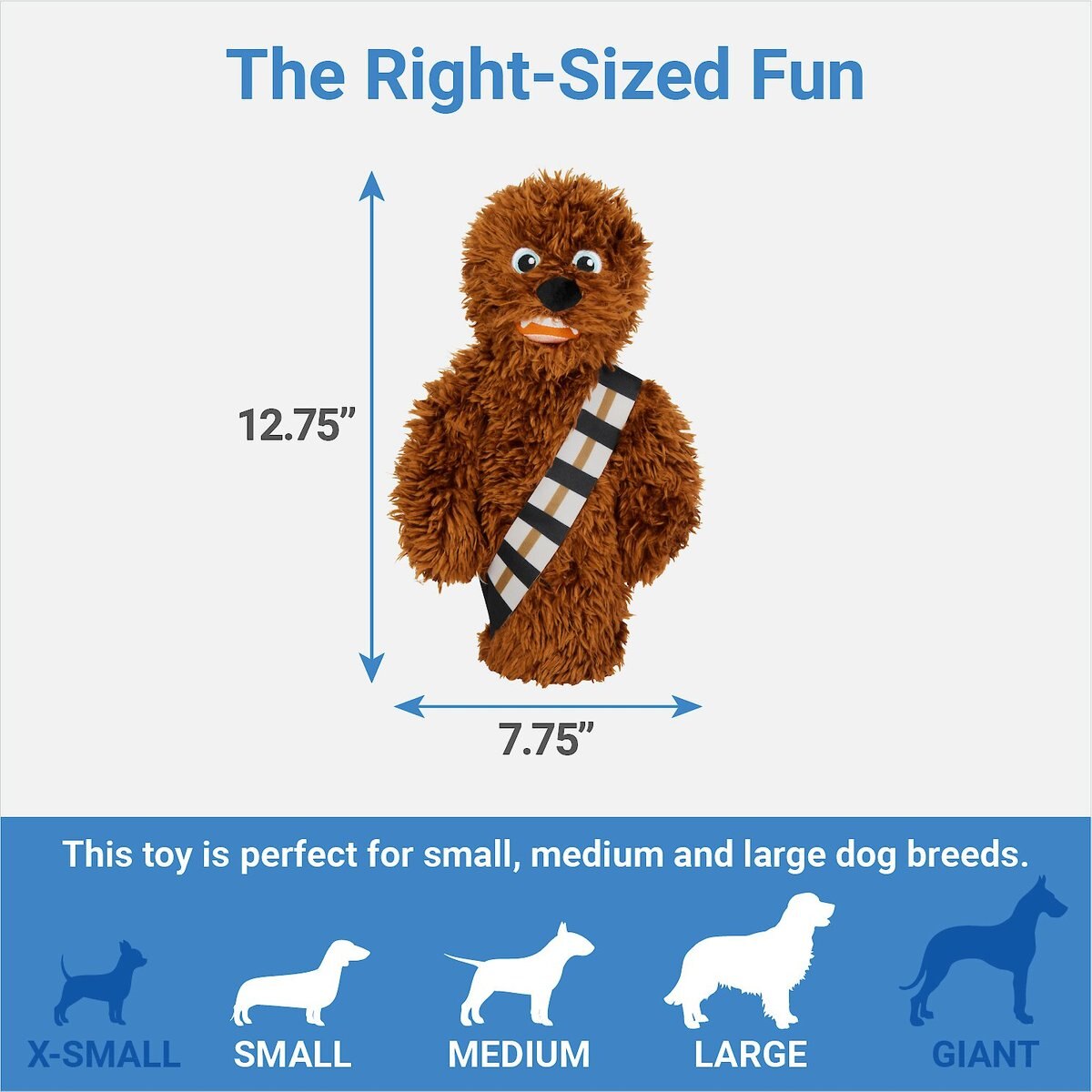 STAR WARS CHEWBACCA Bottle Plush Squeaky Dog Toy