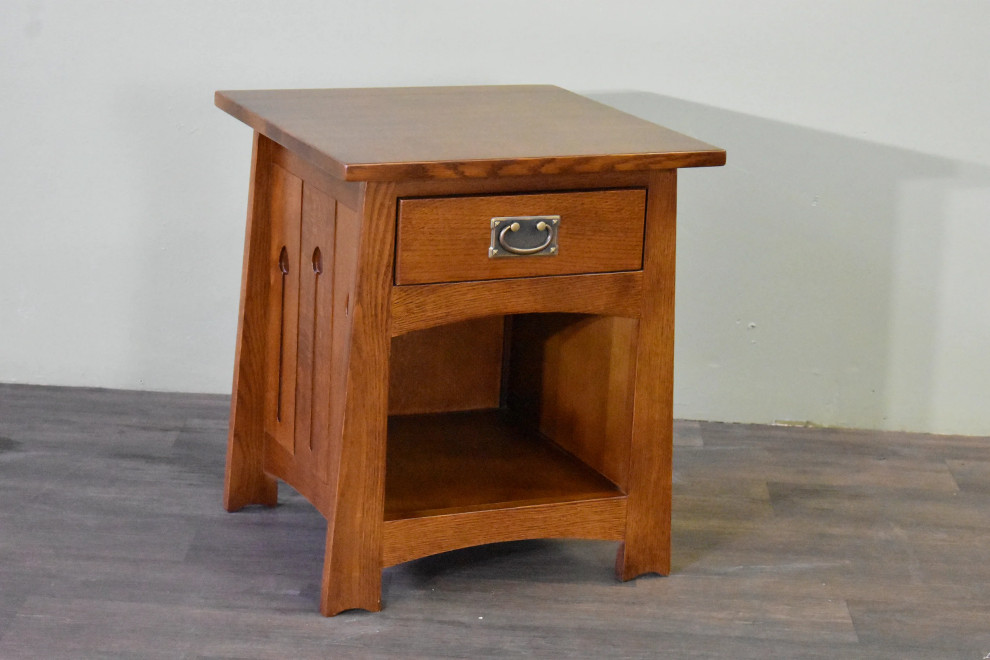 Mission Style Solid Quarter Sawn Oak Keyhole End Table   Craftsman   Side Tables And End Tables   by Crafters and Weavers  Houzz