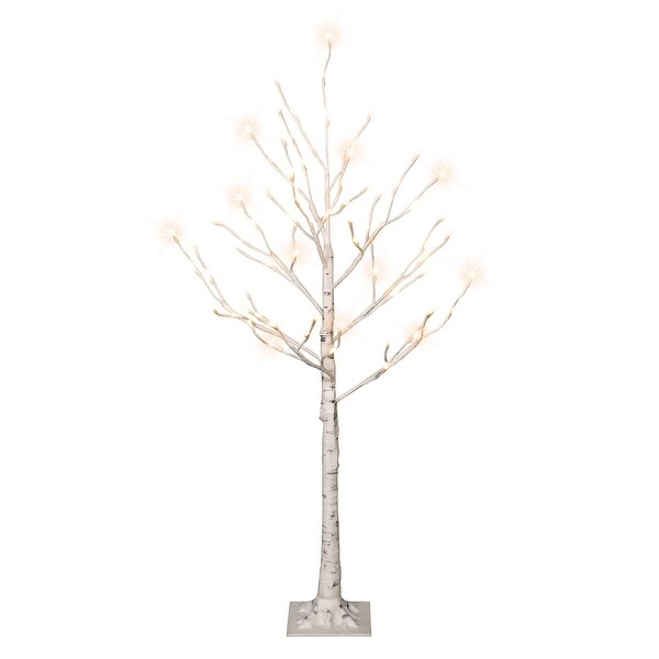 Puleo International 4 ft. PreLit White Artificial Twig Tree