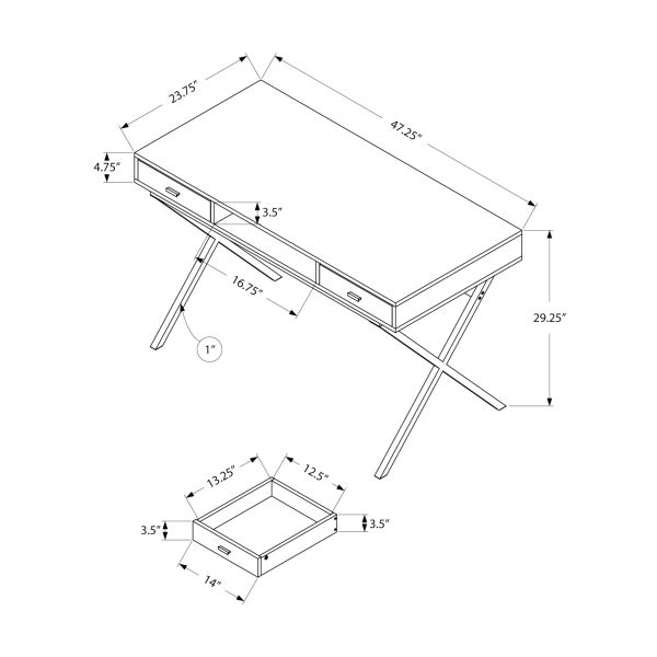 Computer Desk， Home Office， Laptop， Storage Drawers， 48