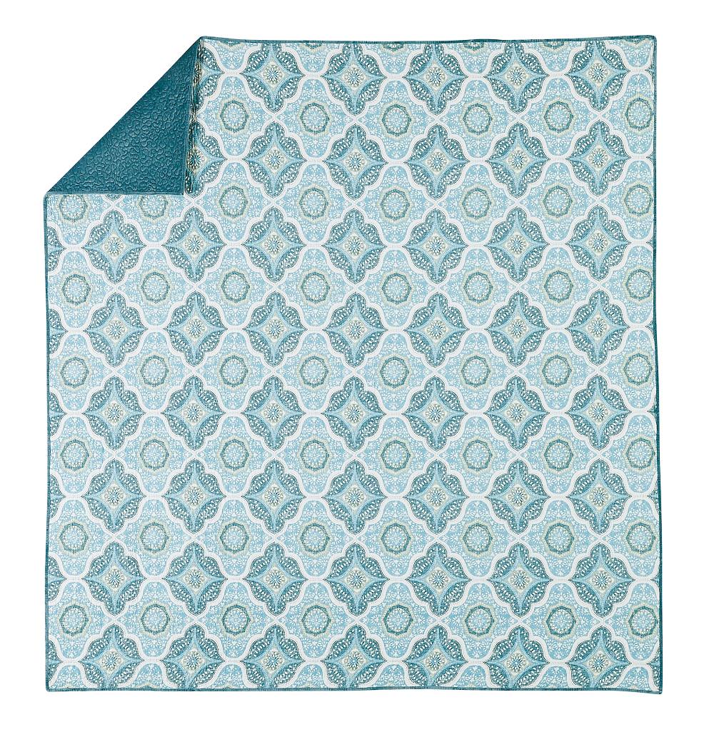 Better Homes and Gardens Aqua Velvet Medallion Quilt， Full/Queen