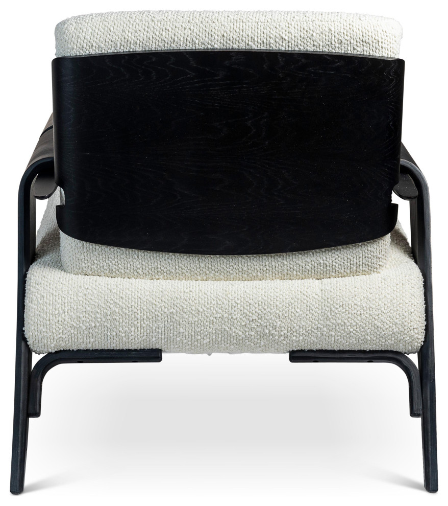 Modern Brazilian  Fly  Accent Chair  Boucle Ivory Upholstery   Midcentury   Armchairs And Accent Chairs   by Urbia  Houzz