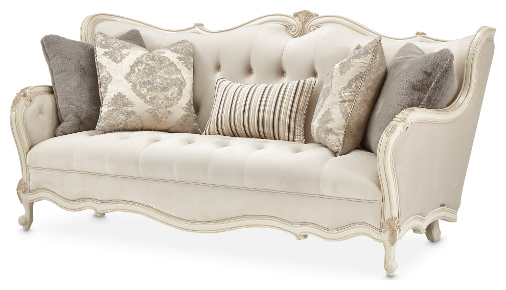 Lavelle Classic Pearl Sofa  Ivory   Victorian   Sofas   by HedgeApple  Houzz