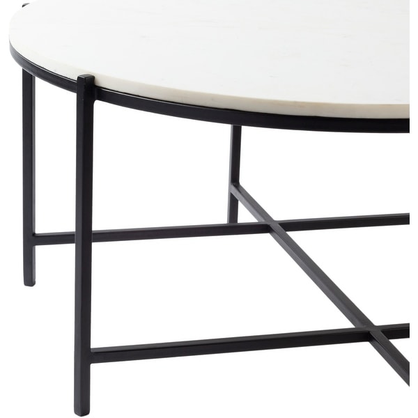 Tresana Marble and Matte Metal Modern Hand Crafted Center Table