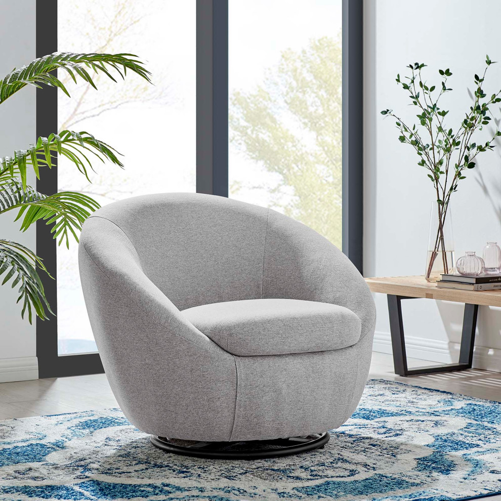 Armchair Swivel Accent Chair  Black Fabric  Modern  Cafe Hospitality   Contemporary   Armchairs And Accent Chairs   by House Bound  Houzz