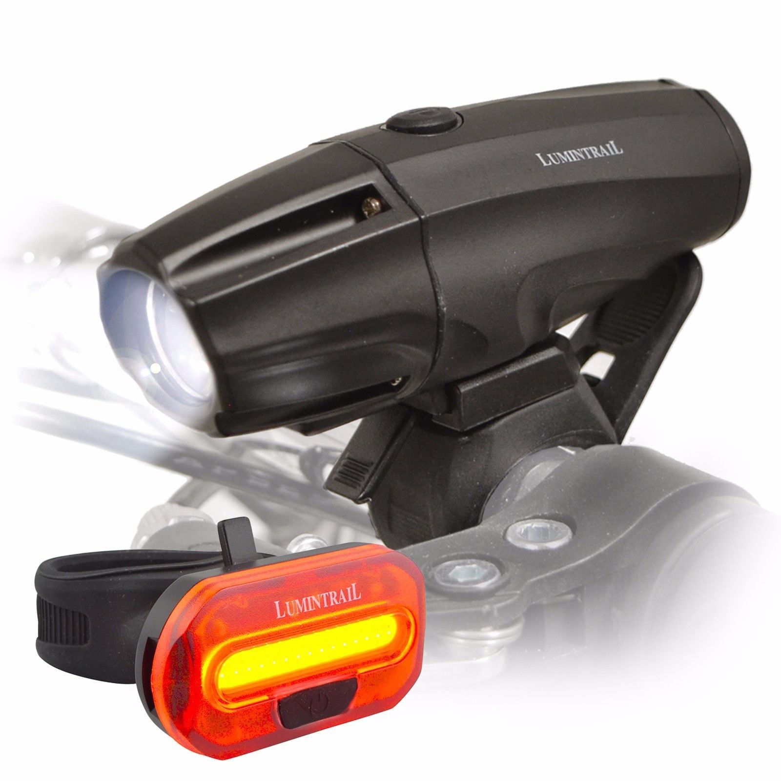 Lumintrail Super Bright Bike Light USB Reable 1000 Lumen LED Safety Commuter Headlight Taillight Set Easy Install and Quick Release