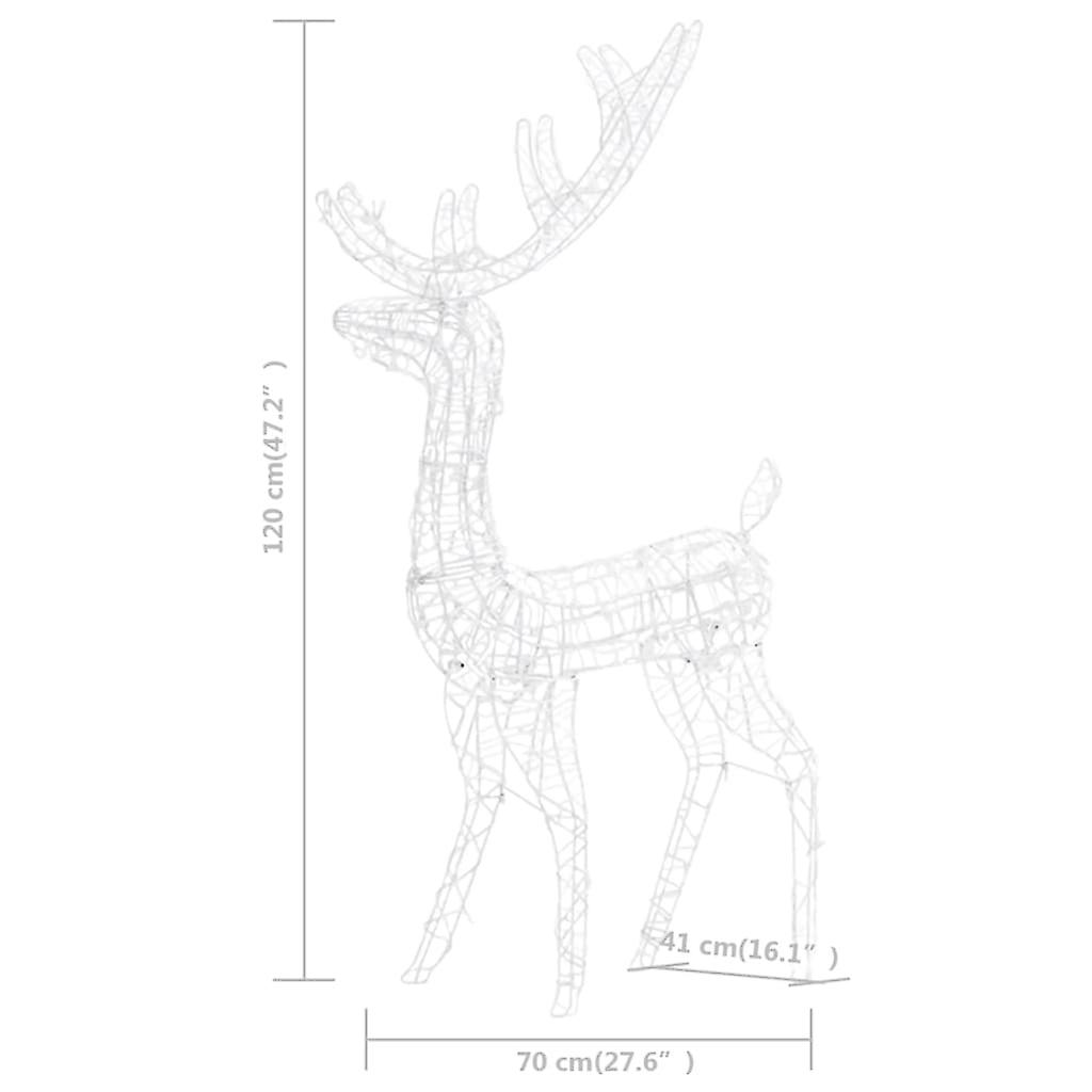 Vidaxl Acrylic Reindeer Christmas Decoration 140 Leds 4 Ft Cold White