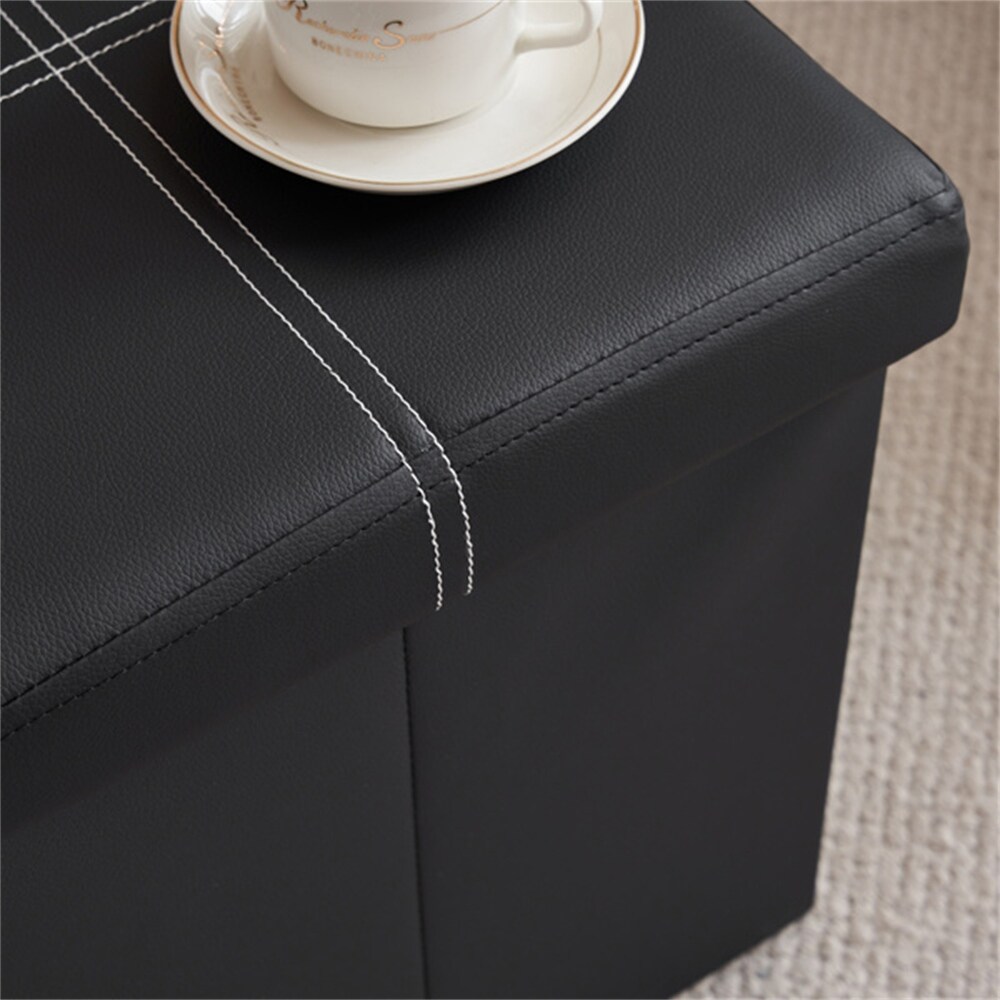 PVC MDF Foldable Storage Footstool with Anti Rust and Anti Skidding