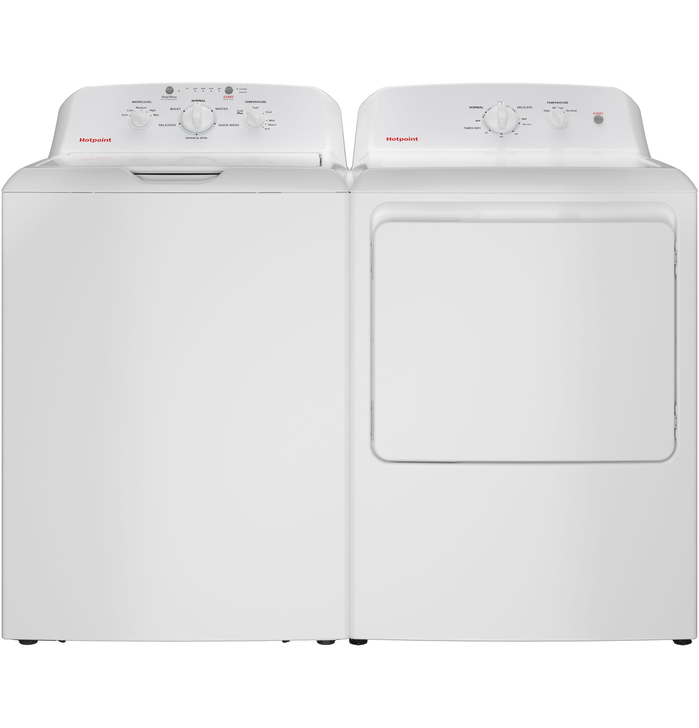 Hotpoint HTX26GASWWW Hotpoint® 6.2 Cu. Ft. Capacity Gas Dryer With Up To 120 Ft. Venting And Shallow Depth​