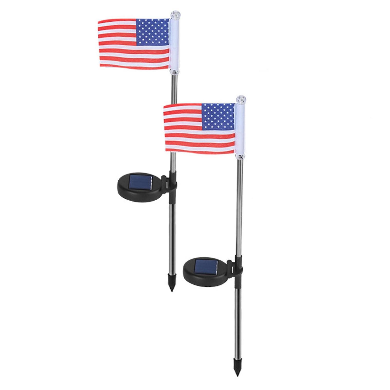 Led Solar Ground Light Yard Landscape Waterproof Stand Garden Decor Lantern Outdoor Us Flag Uk Flag Stake Waterproof