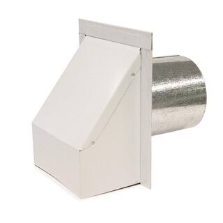 Master Flow 4 in. Round Heavy-Duty Wall Vent with Damper in White HDWV4W