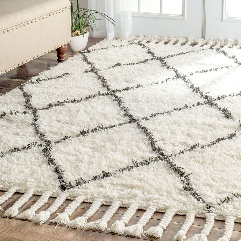 nuLOOM Fez Lattice Shag Wool Rug