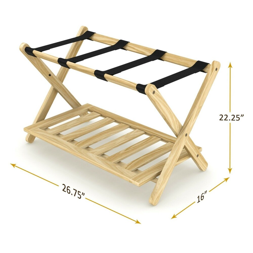 Stony Edge Luggage Rack Suitcase Stand for Guest Room with Shelf