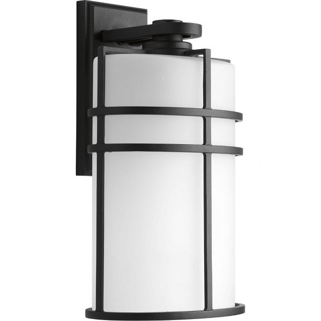 Progress Lighting Format 1 light Outdoor Wall Lantern Black Etched Glass Shade