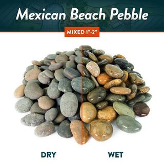 Southwest Boulder  Stone 21.6 cu. ft. 12 in. to 1 in. 2000 lbs. Mixed Mexican Beach Pebble Smooth Round Rock for Garden and Landscape Design MPBM121