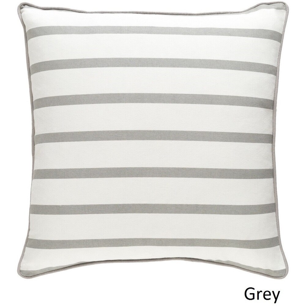 Porch   Den Floyd 18 inch Black and White Striped Throw Pillow Shell