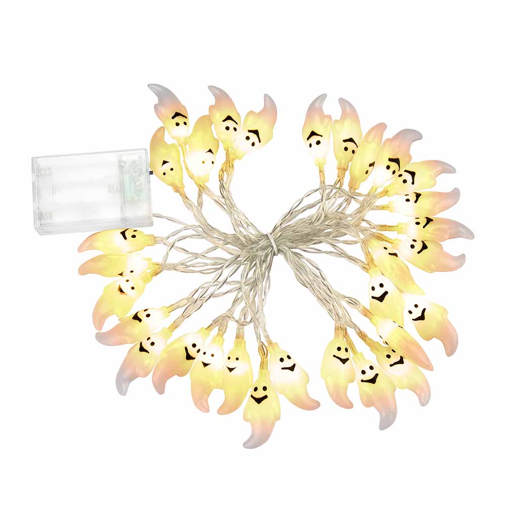 Yescom 15Ft Halloween String Light Spooky Ghost 30LEDs