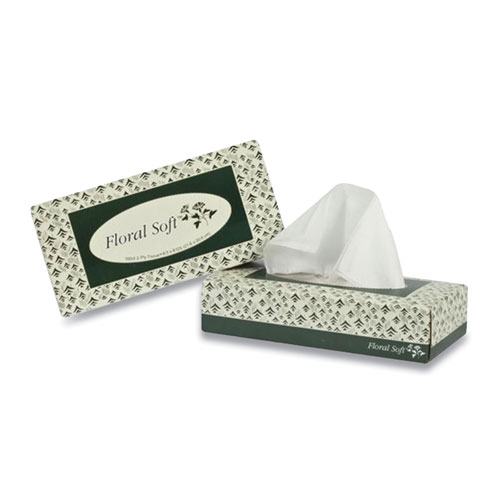 American Paper Converting Floral Softandreg; White Facial Tissue | 2 Ply， 8.13 x 8.5， 100 Sheets