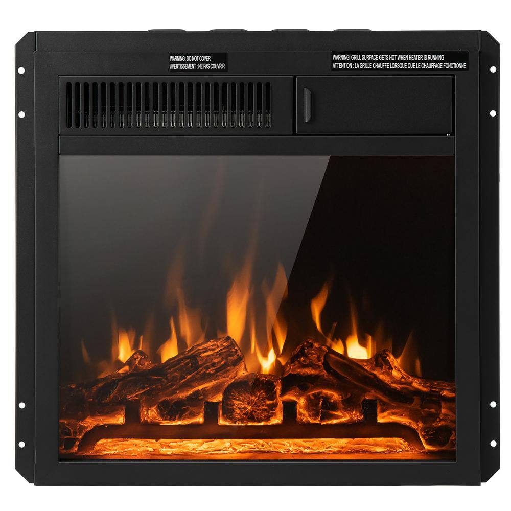 Costway 18'' Electric Fireplace Insert 5100 BTU Freestanding Heater with Remote Control FP10185