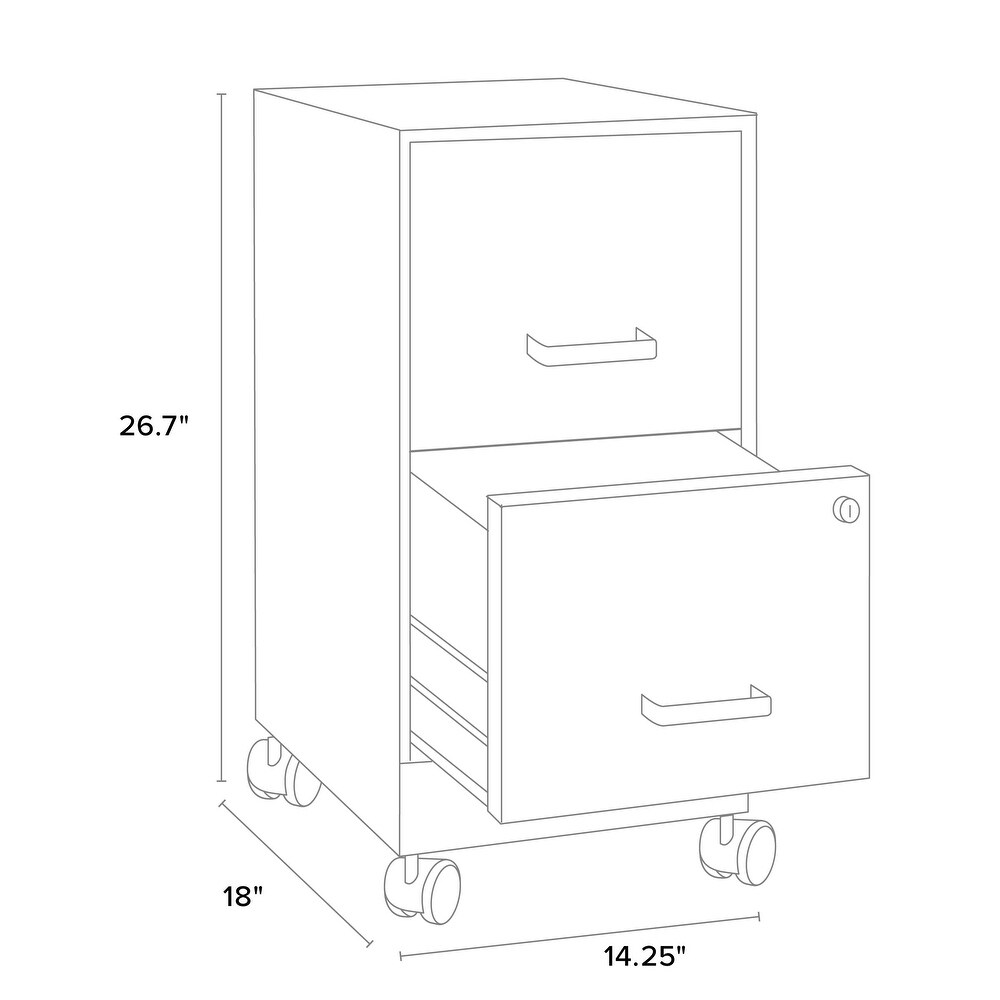 Space Solutions Pearl White 2 drawer Mobile File Cabinet