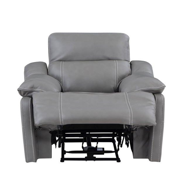 Alpine Leather Power Recliner Smoke Steve Silver Co