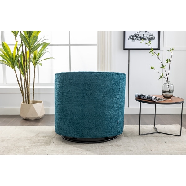 Swivel Barrel Chair Leisure Arm Chair Swivel Barrel Chair Round Accent Sofa Lounge Armchair for Livingroom， Lake Blue