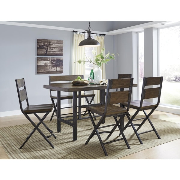 Kavara Casual Barstool Set of 2， Brown/Black