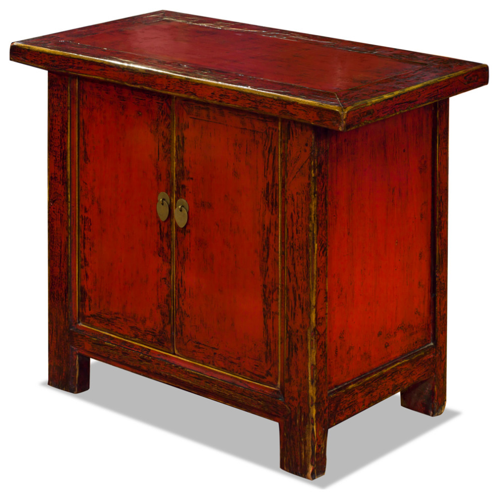 Distressed Red Elmwood Chinese Mandarin Cabinet   Asian   Accent Chests And Cabinets   by China Furniture and Arts  Houzz