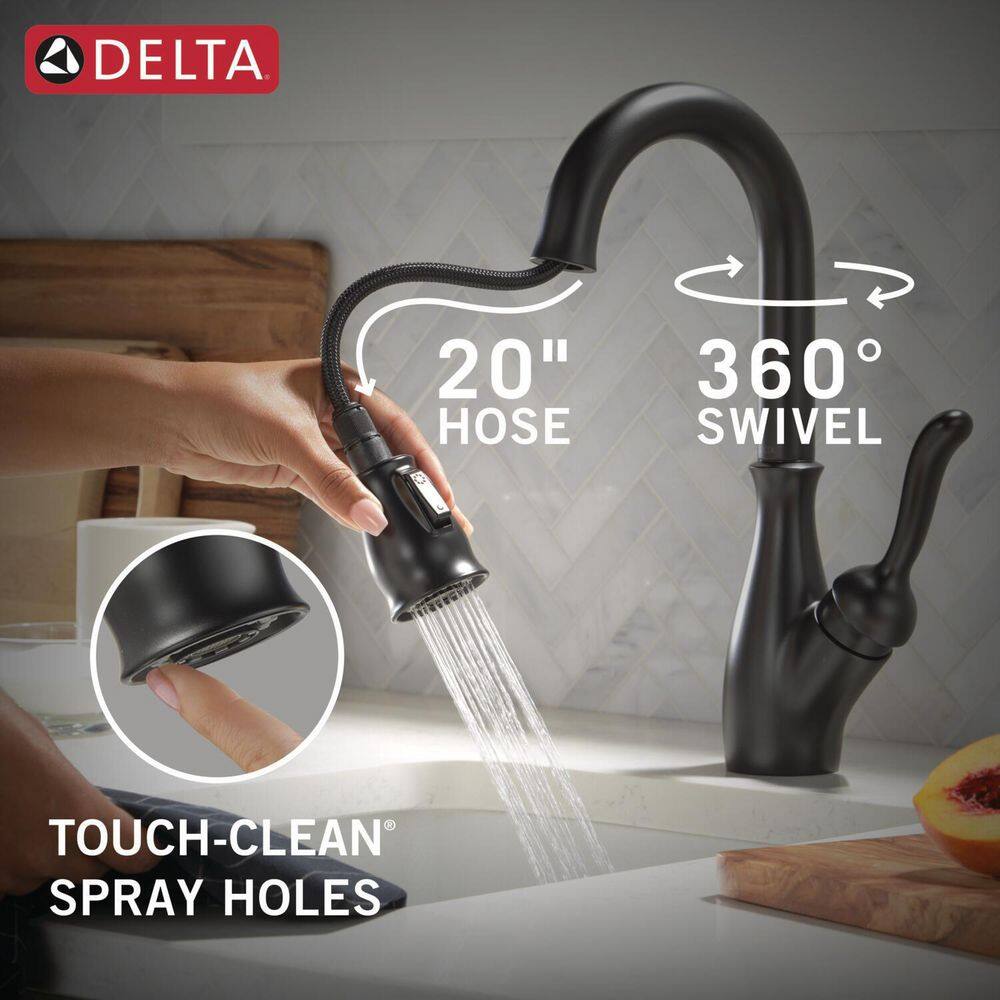 Delta Leland Single-Handle Bar Faucet in Matte Black 9678-BL-DST