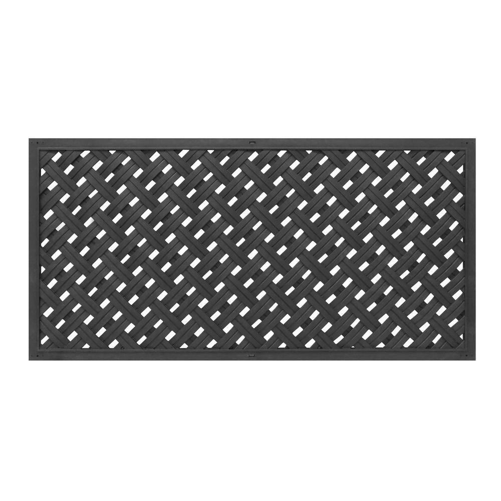 DISTINCT 24 in. x 48 in. Wesley Black Recycled Rubber Decorative Privacy Screen Panel MT5100631