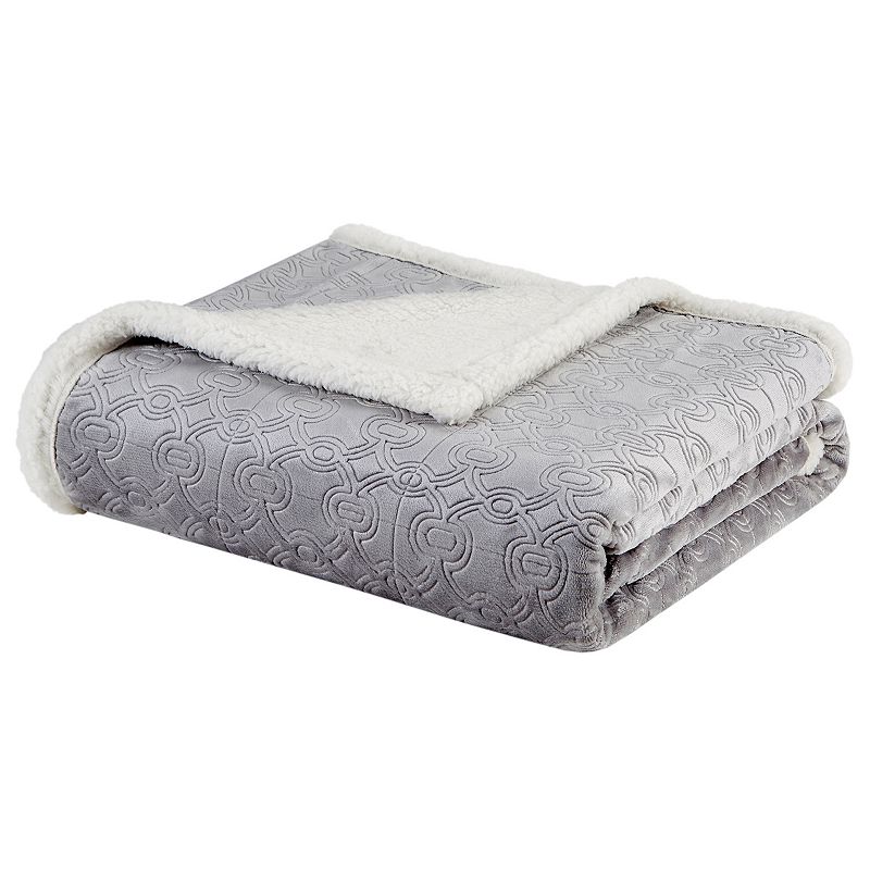 Madison Park Elma Oversized Textured Plush Throw Blanket