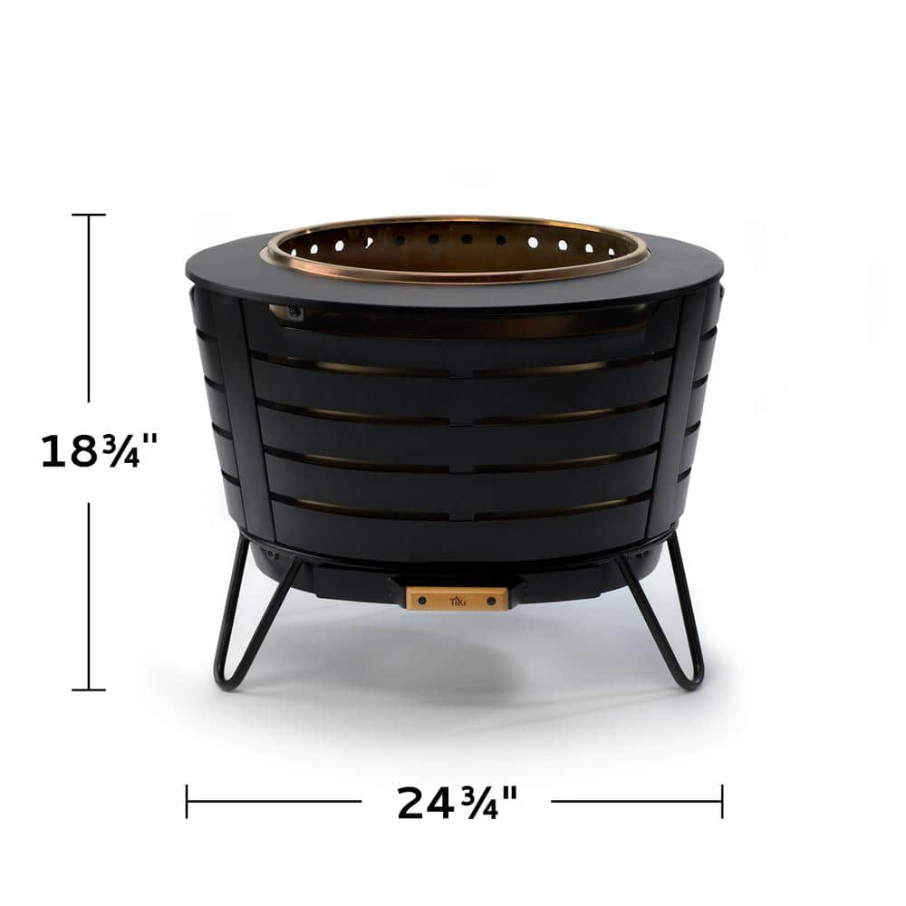 TIKI Smokeless 25 in. Patio Fire Pit Black Metal 1122033