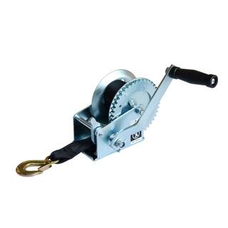 BRIDGELAND 1500 lbs. Capacity Trailer Winch with 20 ft. Strap and Hook 91014