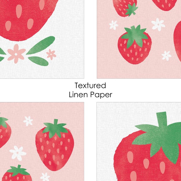 Big Dot Of Happiness Berry Sweet Strawberry Unframed Fruit Kitchen Linen Paper Wall Art Set Of 4 Artisms 8 X 10 Inches