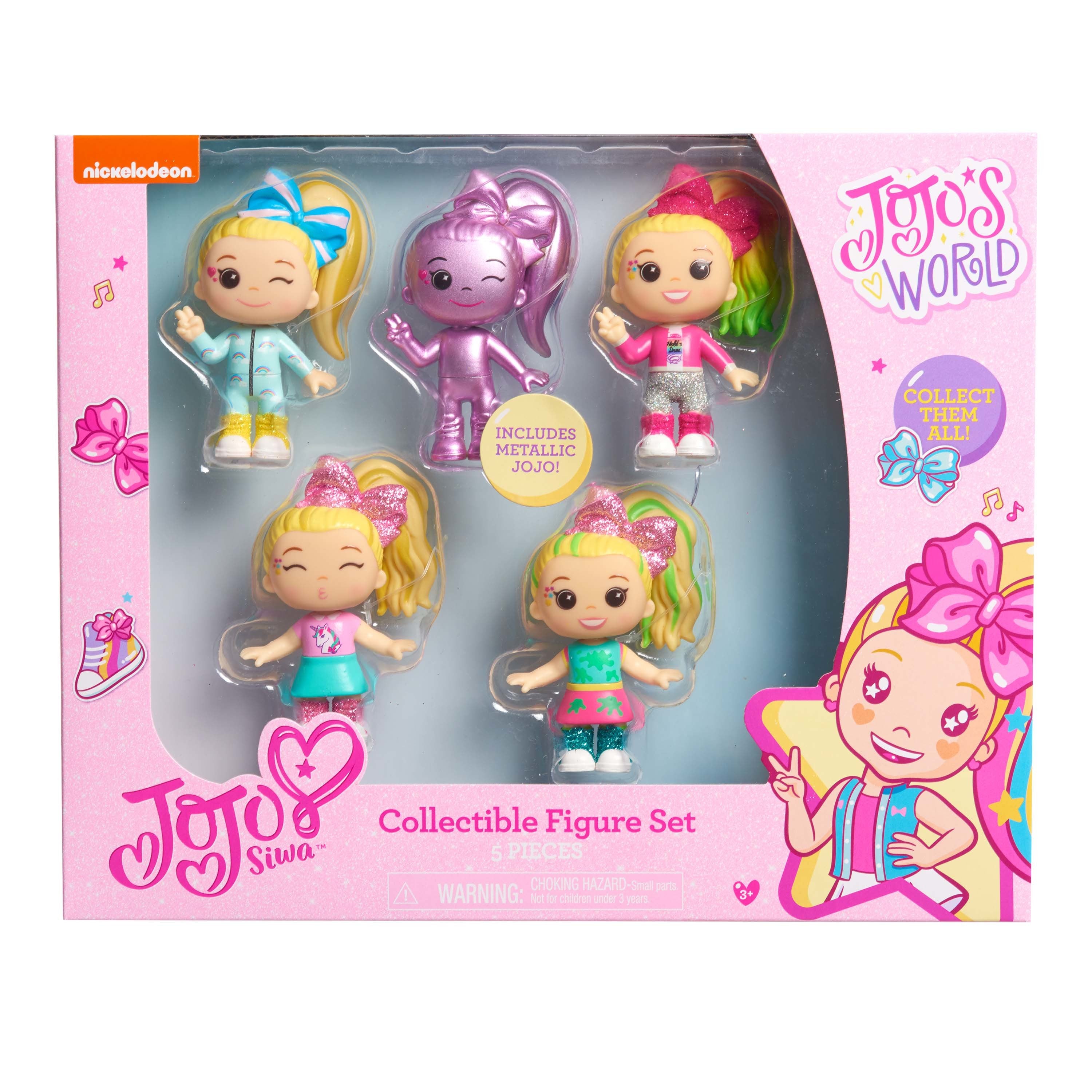 JoJo Siwa 3-Inch Tall 5 Piece Collectible Figures,  Kids Toys for Ages 3 Up, Gifts and Presents