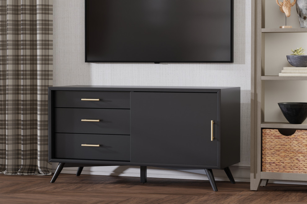 Flynn Small TV Console   Midcentury   Entertainment Centers And Tv Stands   by Alpine Furniture  Inc  Houzz