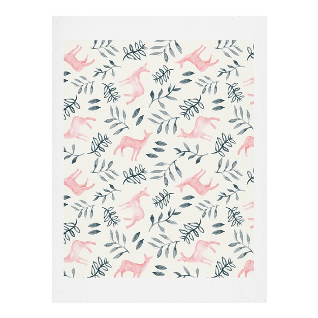 Little Arrow Design Co Woodland In Pink Art Print Unframed Wall Poster Pink Deny Designs