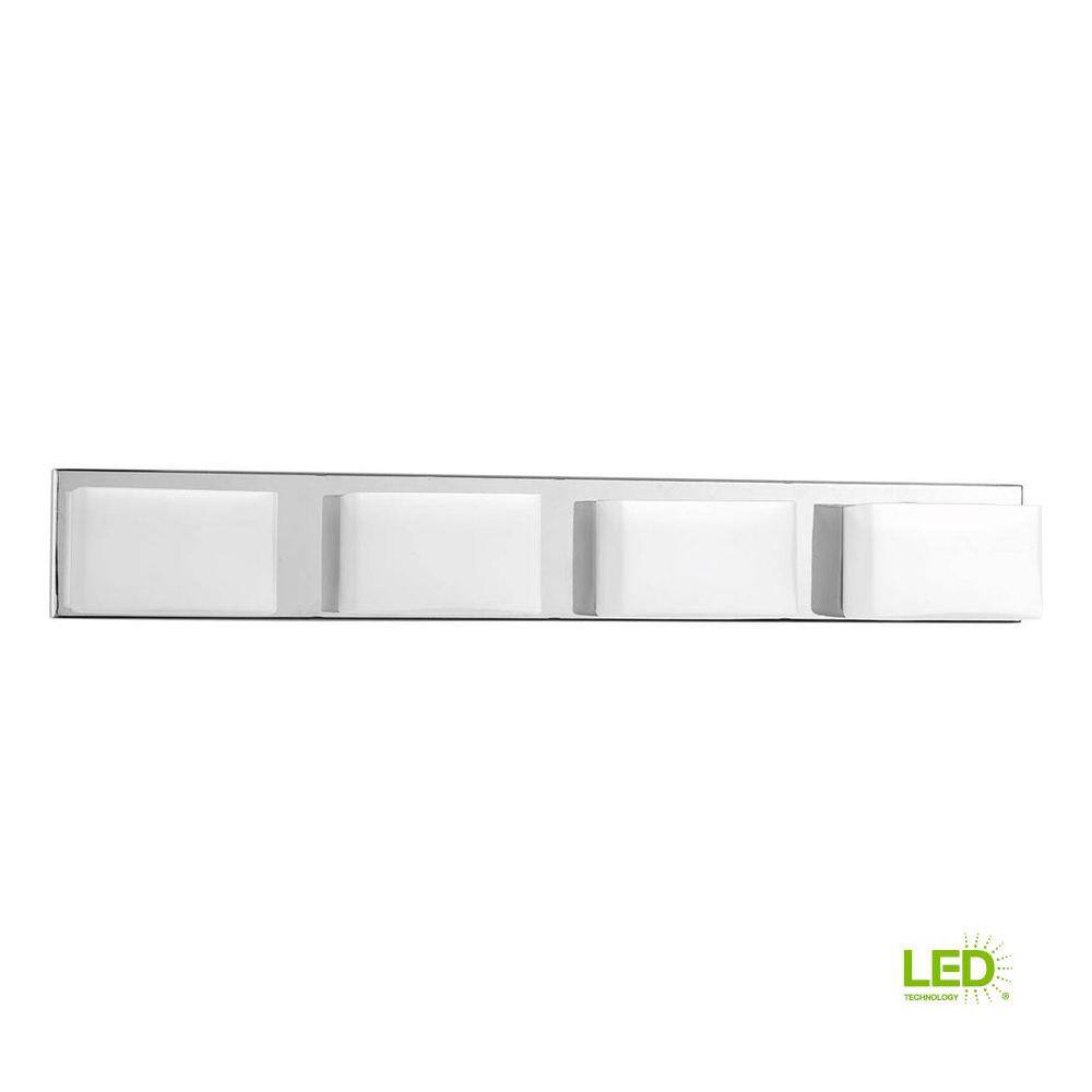 Progress Lighting Ace LED Collection 4-Light Polished Chrome Etched Glass Modern LED Bath Vanity Light P2145-1530K9