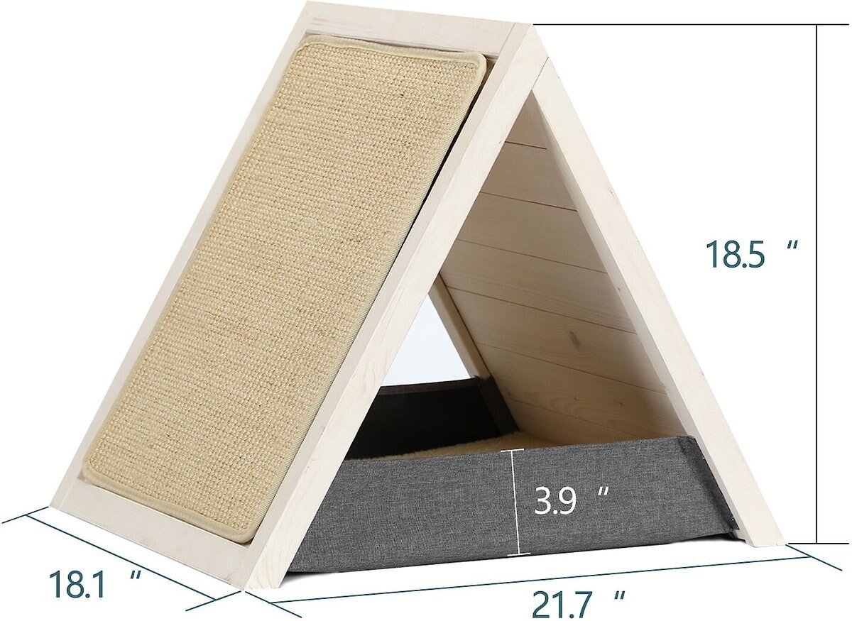 Petsfit Triangular Pets Indoor Cat House w/ Sisal Mat