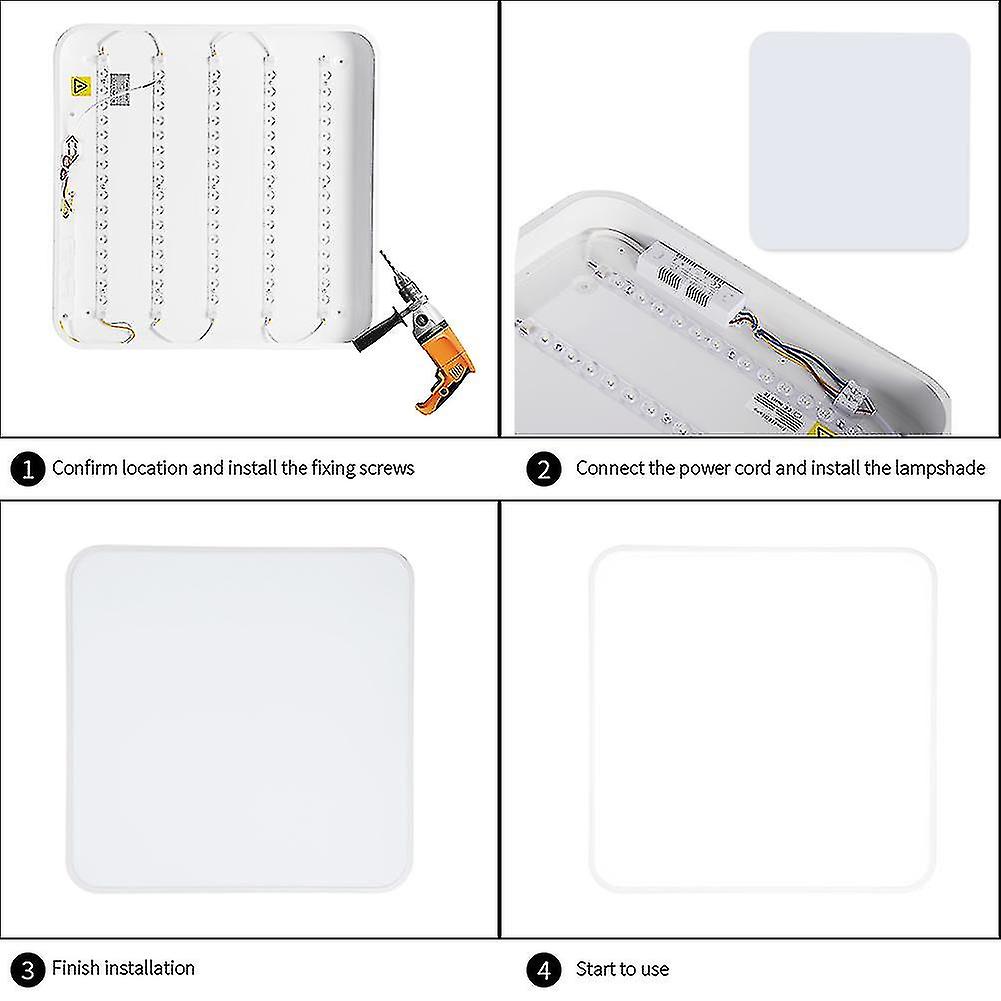 Ceiling Light 24w Ultra-thin Square Cold White 6500k