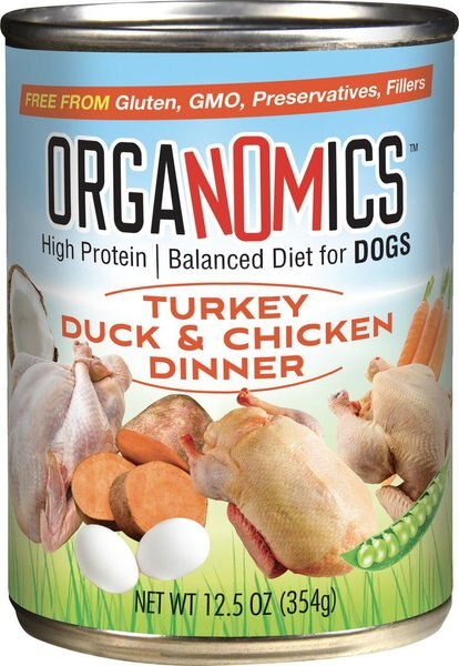 OrgaNOMics Turkey， Duck and Chicken Dinner Grain-Free Pate Wet Dog Food