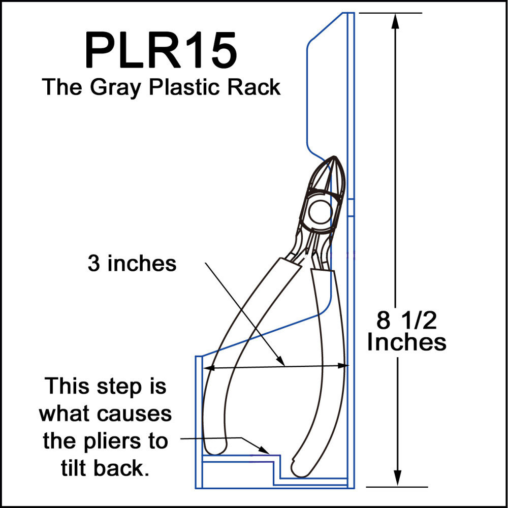 Plyworx Pliersrack Gray ABS Plastic 15 Slot