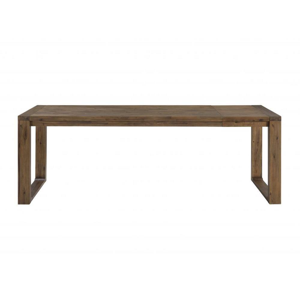 Boraam Rasmus 88.5 in. Rectangular Chestnut Wire-Brush Extension Acacia Wood Dining Table Seating Capacity 8 77334